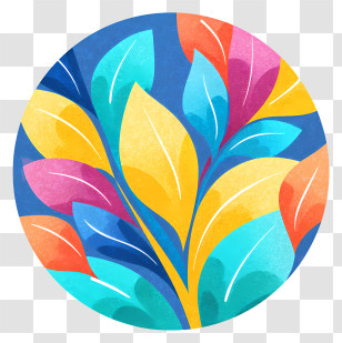 Leaf Icon - Colorful Leaves In Circular Pattern Transparent PNG