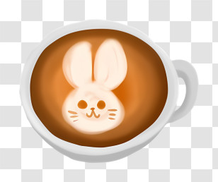 Cartoon - Bunny Latte Art In Coffee Transparent PNG