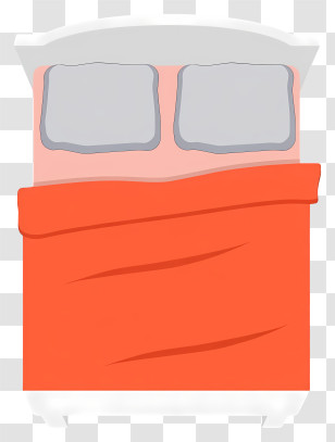 Bed Top View - Orange Bed With Purple Pillows Transparent PNG