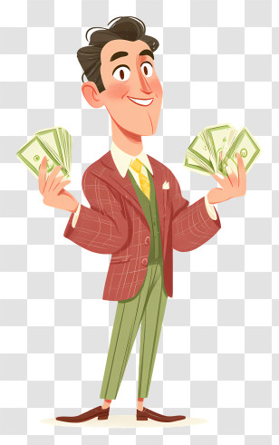 Businessman Counting Money - Wealthy Man Holding Money Transparent PNG