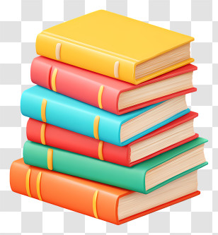 Stack Of Textbooks - Colorful Stack Of Books Transparent PNG