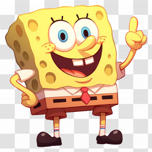 Spongebob Squarepants - Cheerful Yellow Sponge Cartoon Character Transparent PNG