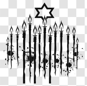 Yom Hashoah - Hanukkah Candles And Star Symbol Transparent PNG