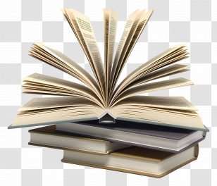 Animated Books - Open Book And Stacked Books Transparent PNG