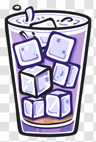 Cold Coffee - Purple Drink With Ice Cubes Transparent PNG
