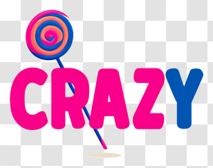 Crazy Logo - Crazy Candy Lollipop Logo Transparent PNG