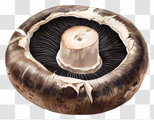 Portobello Mushroom - Realistic Mushroom Illustration Transparent PNG