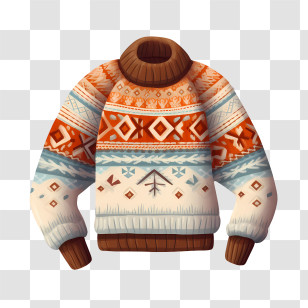 Christmas Sweater - Cozy Patterned Winter Sweater Transparent PNG