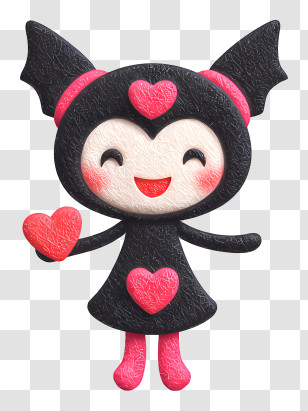 Kuromi With Heart - Cute Heart Character With Pink Accents Transparent PNG