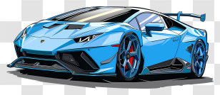 Lamborghini Huracan Sto - Blue Sports Car Illustration With Striking Design Transparent PNG
