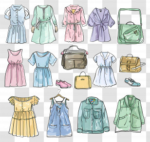 Clothing - Pastel Fashion Collection Transparent PNG