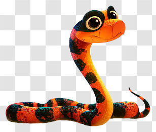 Cute Item - Cute Orange Cartoon Snake Transparent PNG
