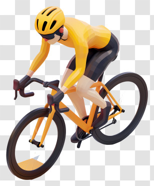 Road Cycling - Cyclist Riding A Racing Bicycle In Action Transparent PNG