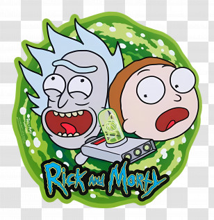 Rick And Morty - Cartoon Characters With Portal Transparent PNG