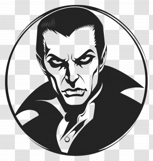 Vampire - Classic Vampire In Black And White Transparent PNG