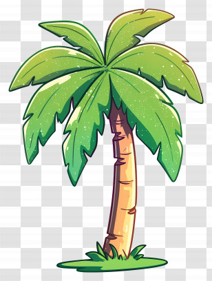 Palm Tree - Cartoon Style Palm Tree Illustration Transparent PNG