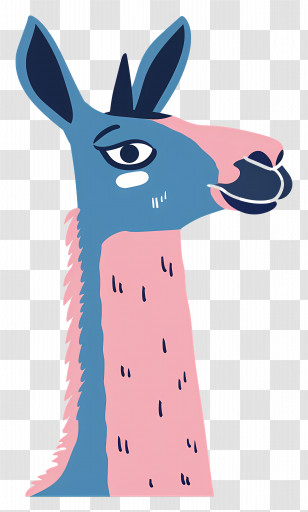 Cartoon Llama - Blue And Pink Cartoon Llama Transparent PNG