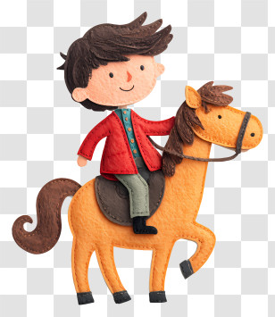 Boy Riding Pony - Boy Riding A Horse Transparent PNG