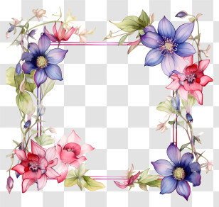 Woven Wreath - Artistic Floral Frame Design For Decoration Transparent PNG