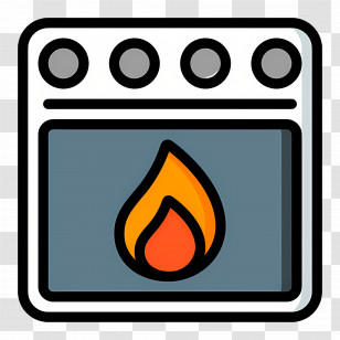 Oven - Stove With Flame Transparent PNG