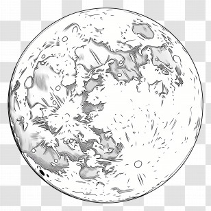 Moon Outline - Detailed Illustration Of The Moon Transparent PNG