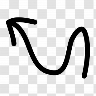 Doodle Arrow - Curved Arrow Icon Transparent PNG