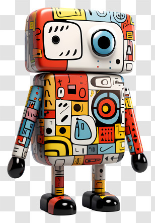 Cartoon Toy - Playful Colorful Robot Toy Figure Transparent PNG
