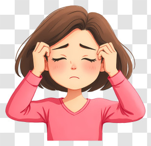 Confused Girl - Woman Experiencing Headache Transparent PNG