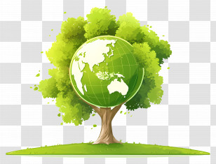 World Earth Day - Tree With World Globe Symbol For Nature Conservation Transparent PNG