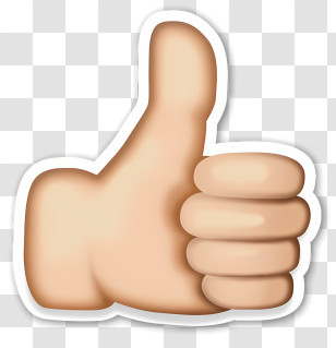 Emoji - Sticker Style Thumbs-Up Emoji Transparent PNG