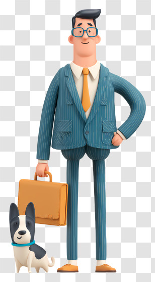 Take Your Dog To Work Day - Businessman With Dog And Briefcase Transparent PNG