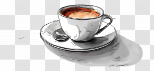 Espresso Coffee - Coffee Cup Illustration With Steaming Beverage Transparent PNG