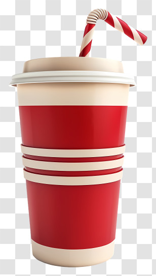 Soda Cup - Red Takeaway Cup With Straw Transparent PNG
