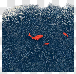 Water Ripple - Fish Swimming In Swirling Water Transparent PNG