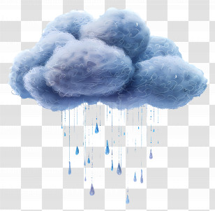 Rain Cloud - Rain Cloud With Falling Drops Transparent PNG