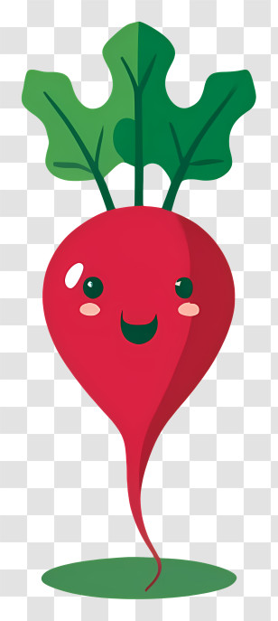 Red Radish Cartoon - Smiling Radish Cartoon Transparent PNG
