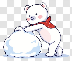 Polar Bear - White Bear Playing With Snowball Transparent PNG