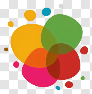 Cartoon - Abstract Artwork Of Colorful Overlapping Circles Transparent PNG