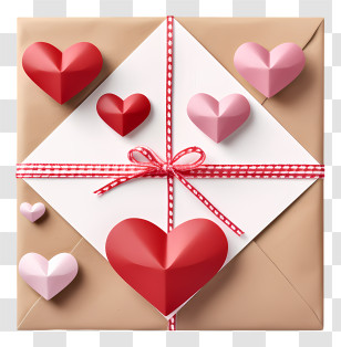 Envelope - Decorated Love Envelope With Hearts Transparent PNG