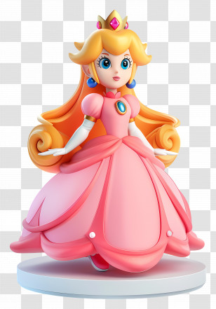 Princess Peach - Cartoon Princess In Pink Dress Transparent PNG