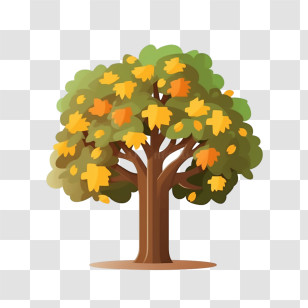 Deciduous Tree
 - Tree With Yellow And Green Foliage Transparent PNG