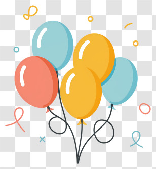 Colorful Balloons - Colorful Party Balloons Transparent PNG