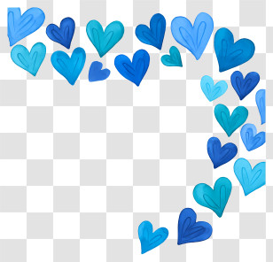 Blue Heart Border - Blue Heart Pattern For Romantic Designs Transparent PNG
