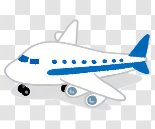 Icon - Cartoon Airplane With Blue Accents Transparent PNG