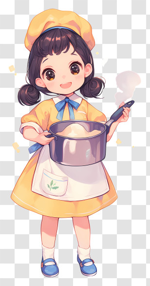 Anime Chef - Cute Cook With Pot Transparent PNG