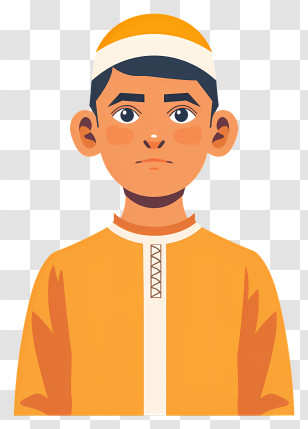 Muslim Boy - Cartoon Boy In Traditional Clothing Transparent PNG