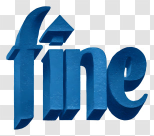 Fine Logo - Fine Embossed 3D Text Transparent PNG