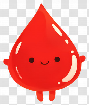 Blood Droplet - Cartoon Illustration Of A Cute Blood Droplet Transparent PNG
