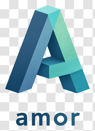 Amor Logo - 3D A Logo With 'amor' Text Transparent PNG