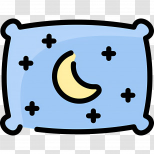 Sleeping Pillow - Decorative Blue Pillow With Moon And Stars Transparent PNG